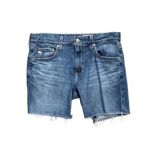 AG Adriano Goldschmied Shorts Women 27 Blue AG-ED Denim Cutoff Mid Rise 5 Pocket
